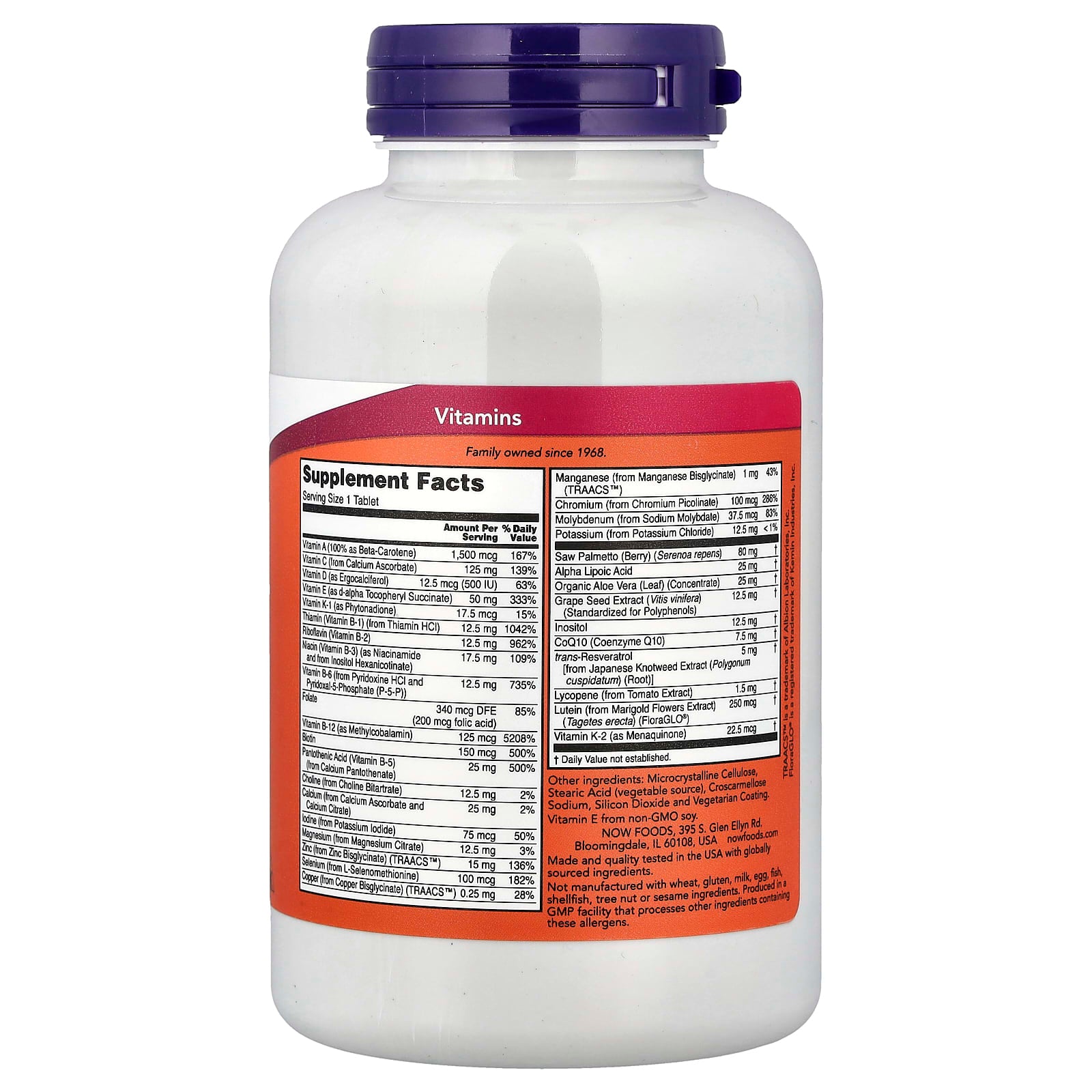 NOW Foods - Adam Multivitamin Til Mænd - 60 Tabletter