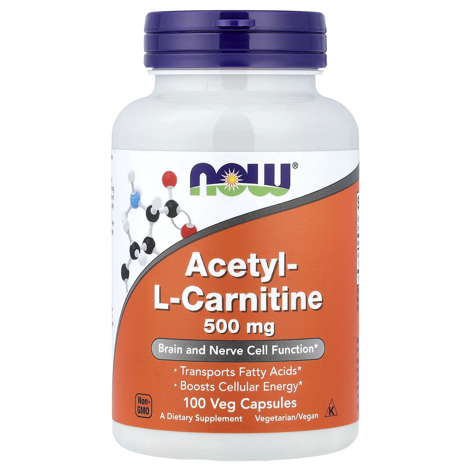 Acetyl-L-Carnitine 500 mg baksida näringsfakta