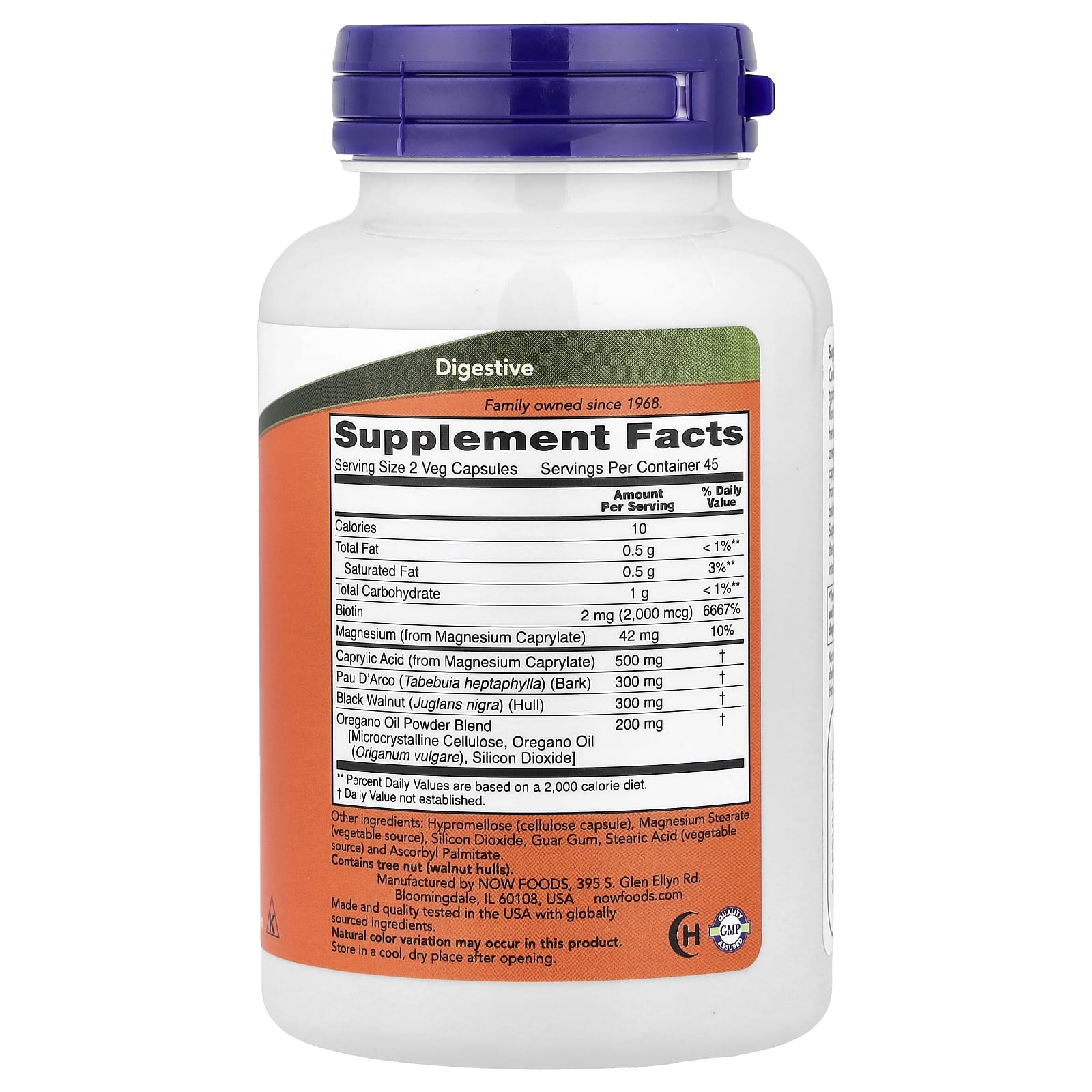 Now Foods Candida Support förpackning öppen