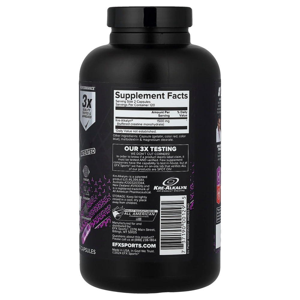 Kre-Alkalyn Clear Caps näringsfakta