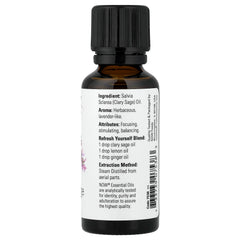 NOW Foods Clary Sage Oil ingredienser etikett