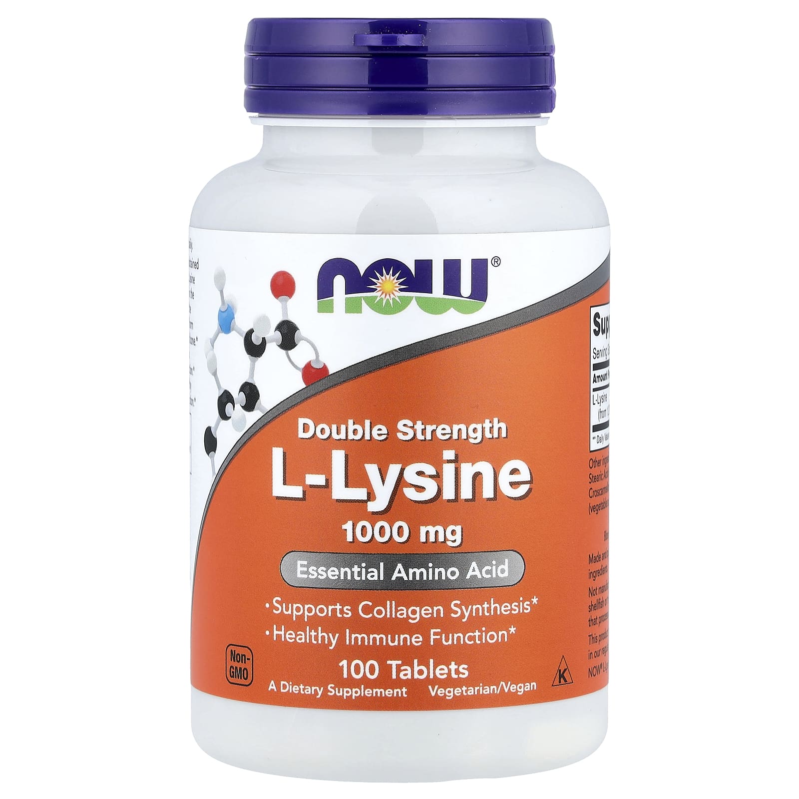 L-Lysine 1000 mg – 100 tabletter baksida