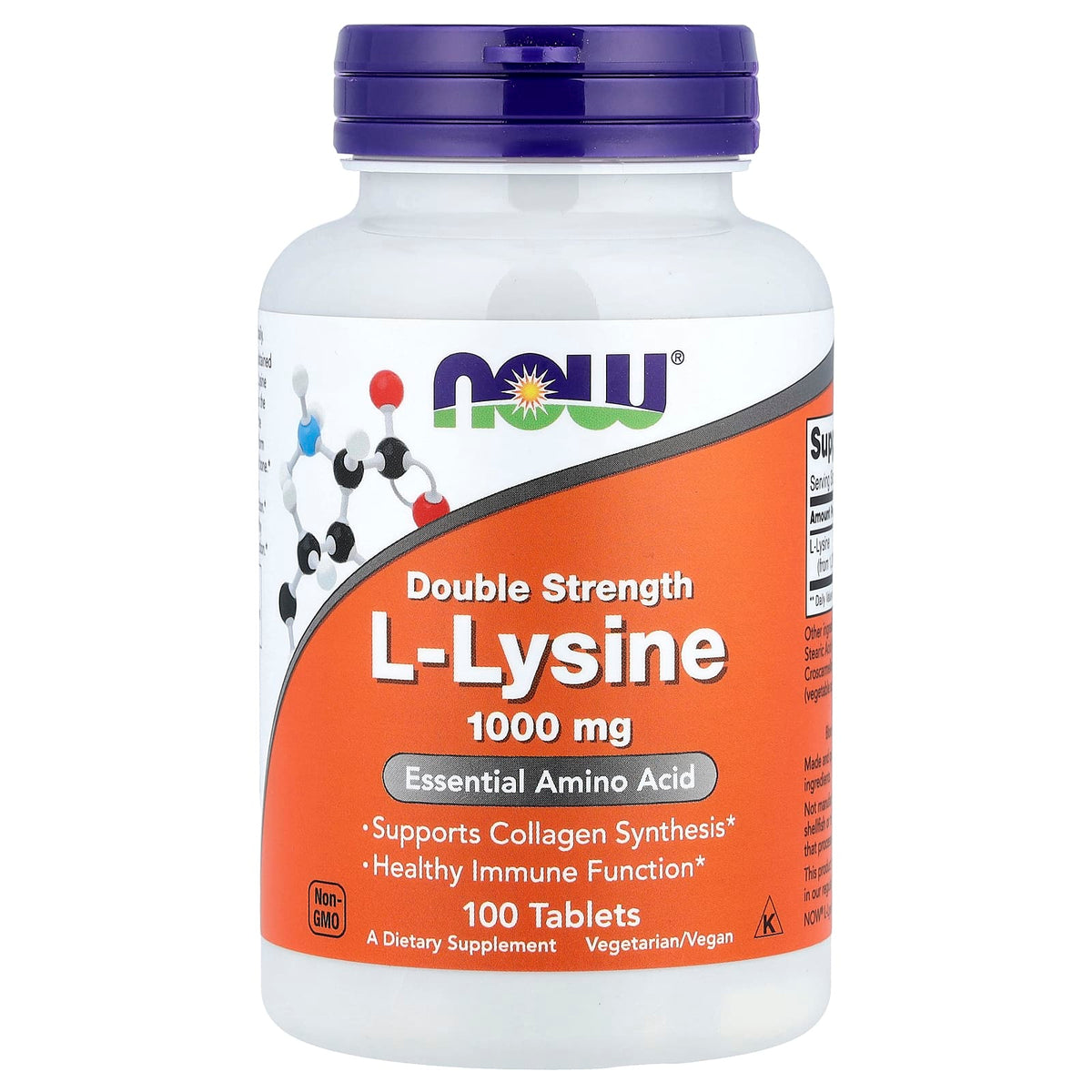 L-Lysine 1000 mg – 100 tabletter baksida