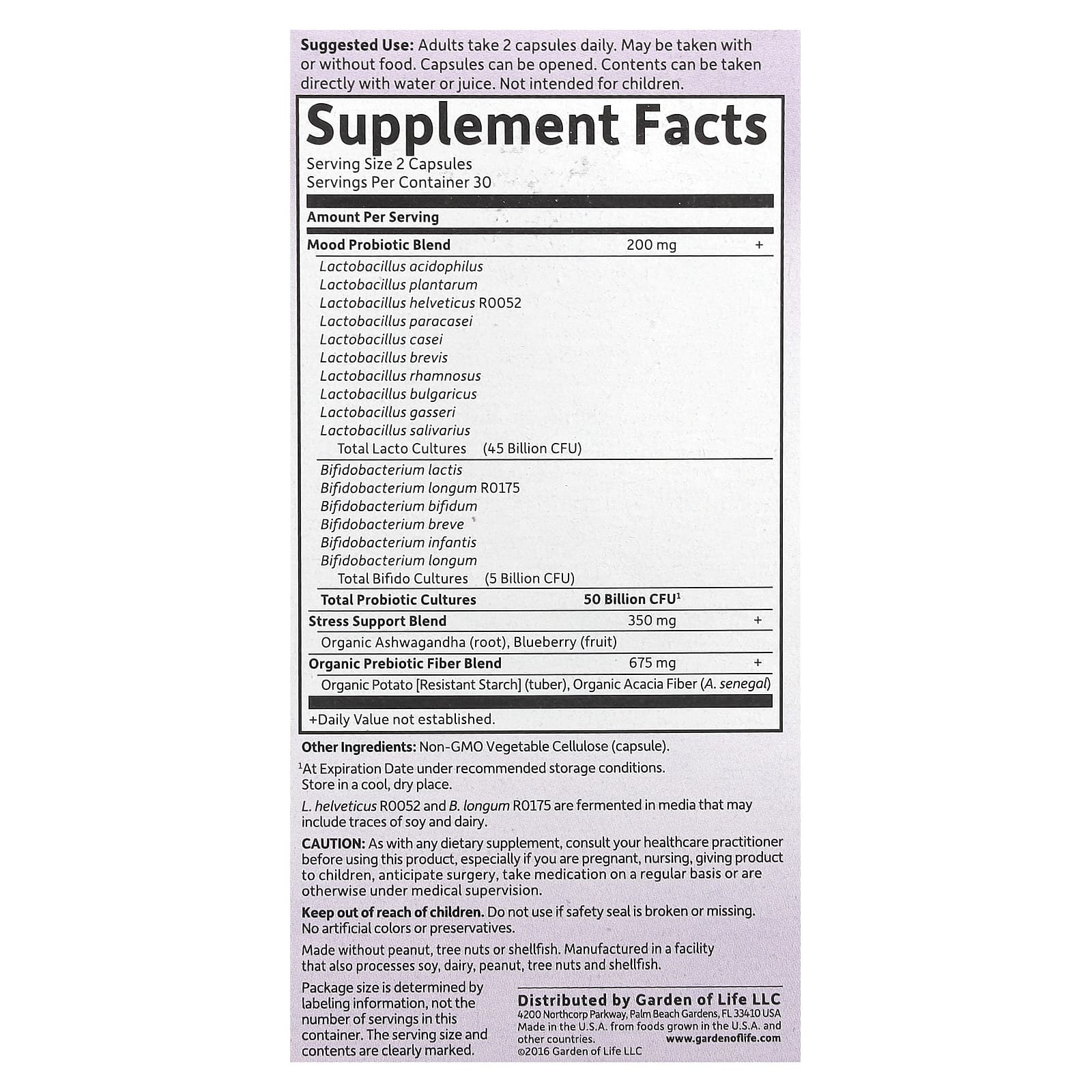 Garden Of Life - Dr. Formulated Probiotics Mood+ - 60 Vcaps