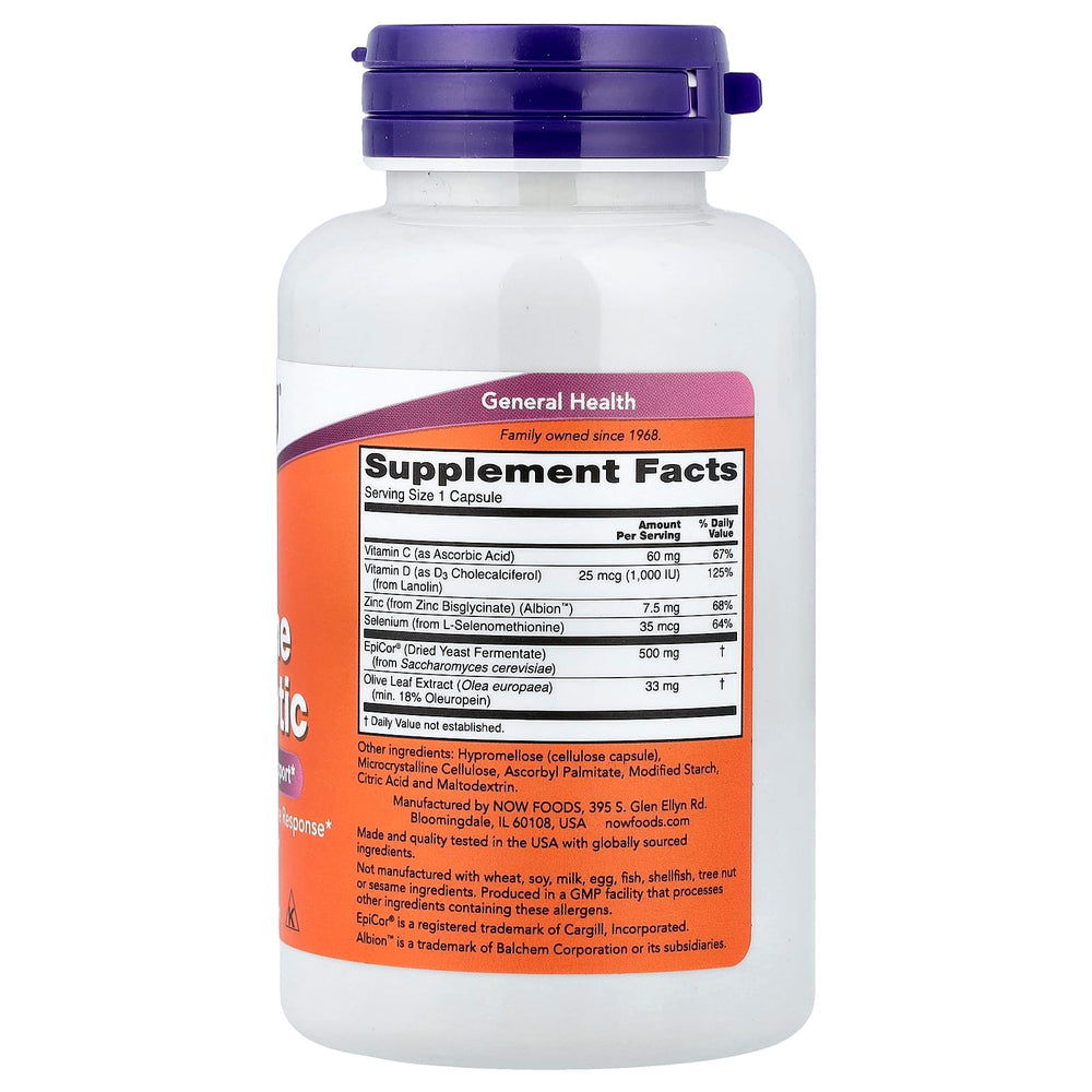 NOW Foods Epicor Plus Immunity baksida