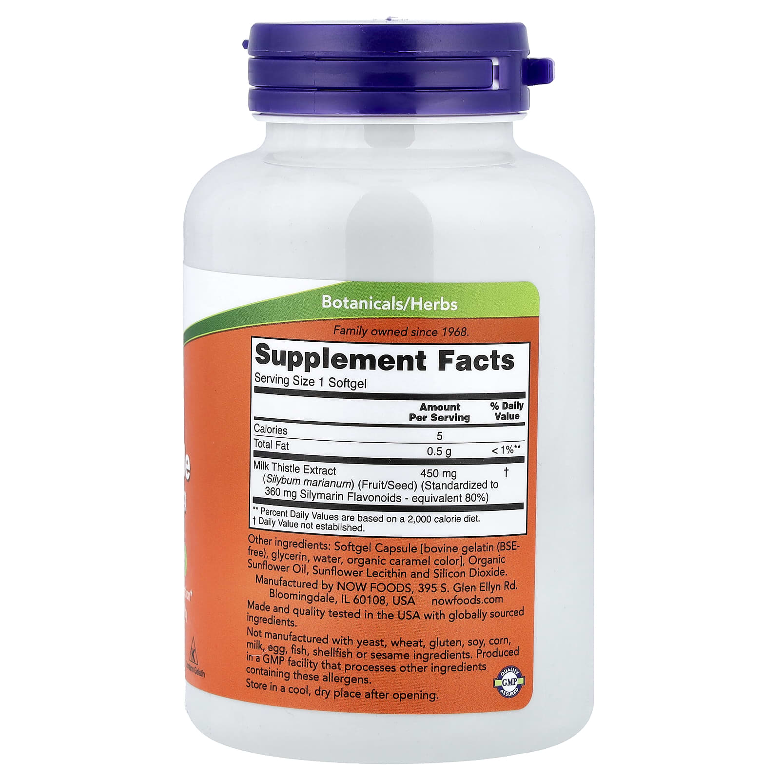 Milk Thistle Extract näringsfakta-etikett