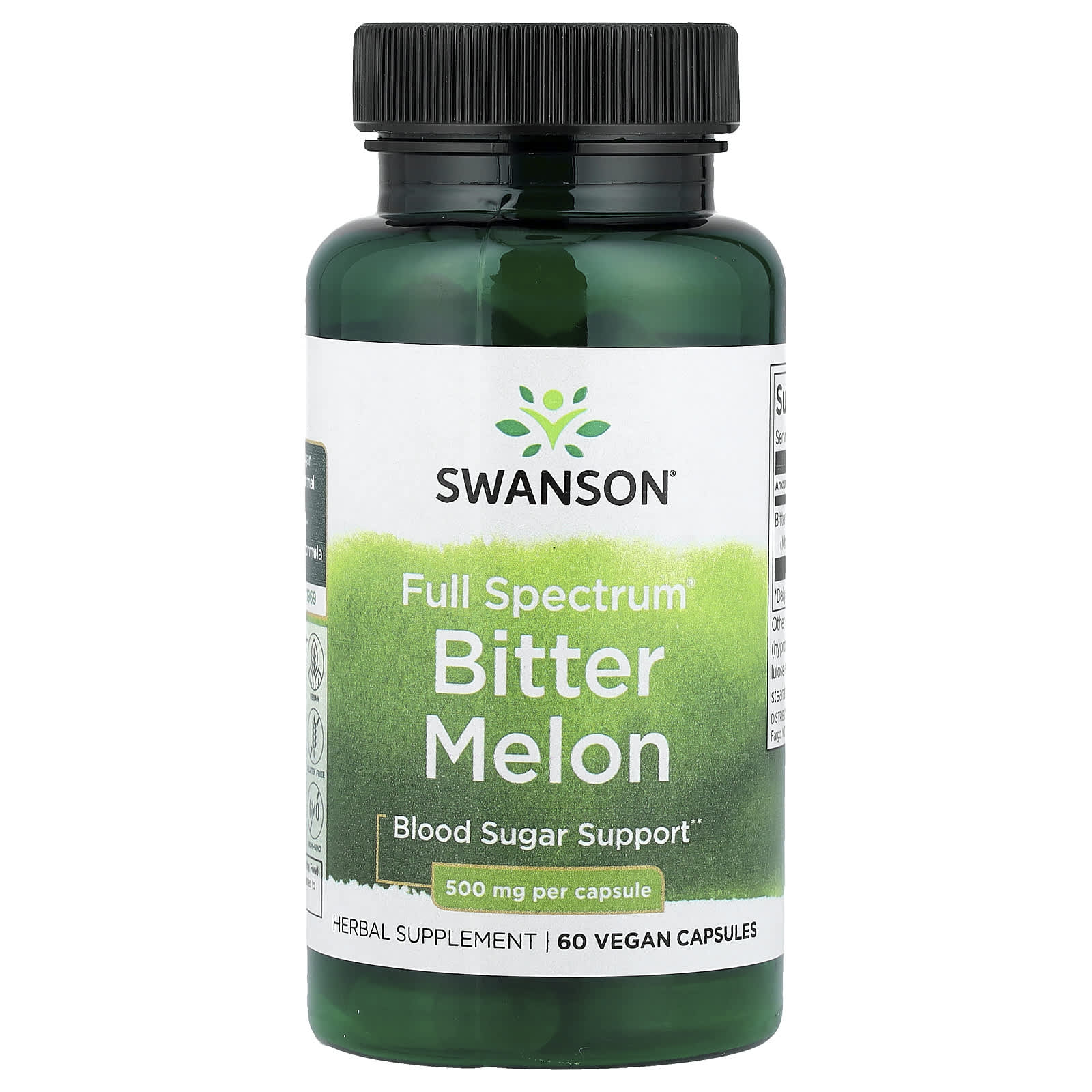 Swanson Bitter Melon baksida näringsfakta
