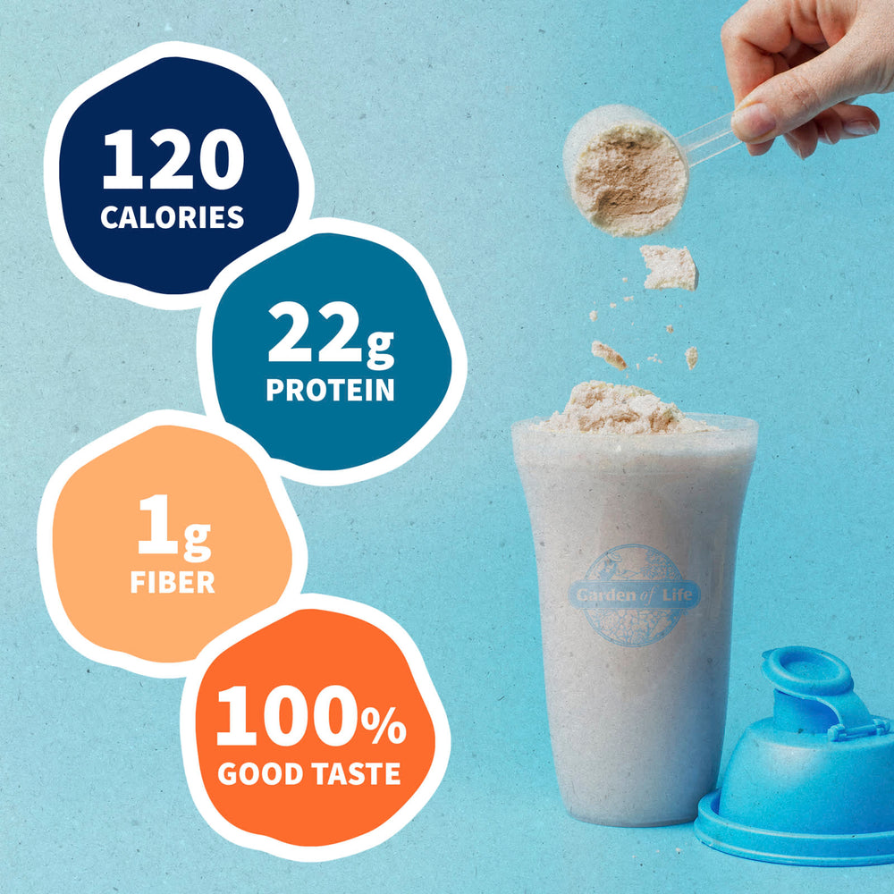 RAW Organic Protein etikett växtbaserat