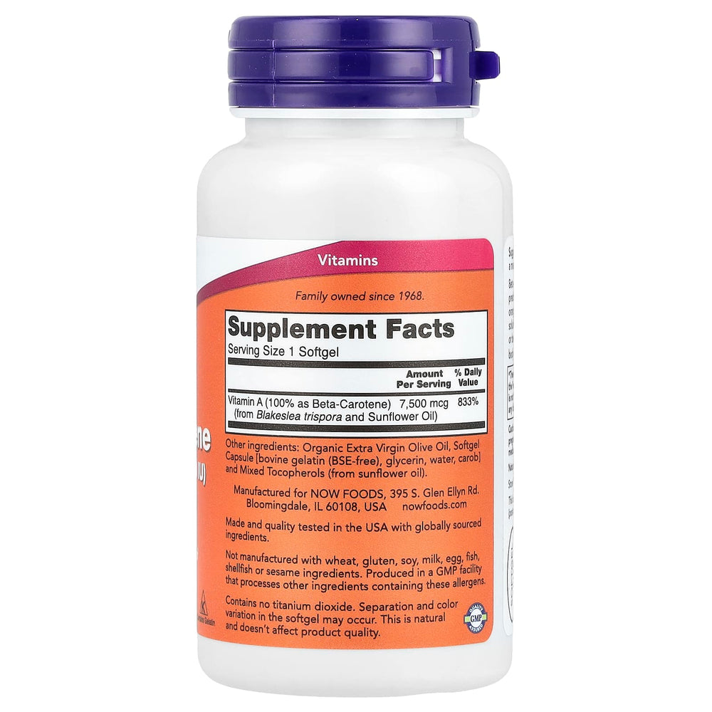 Natural Beta Carotene ingredienser & etikett