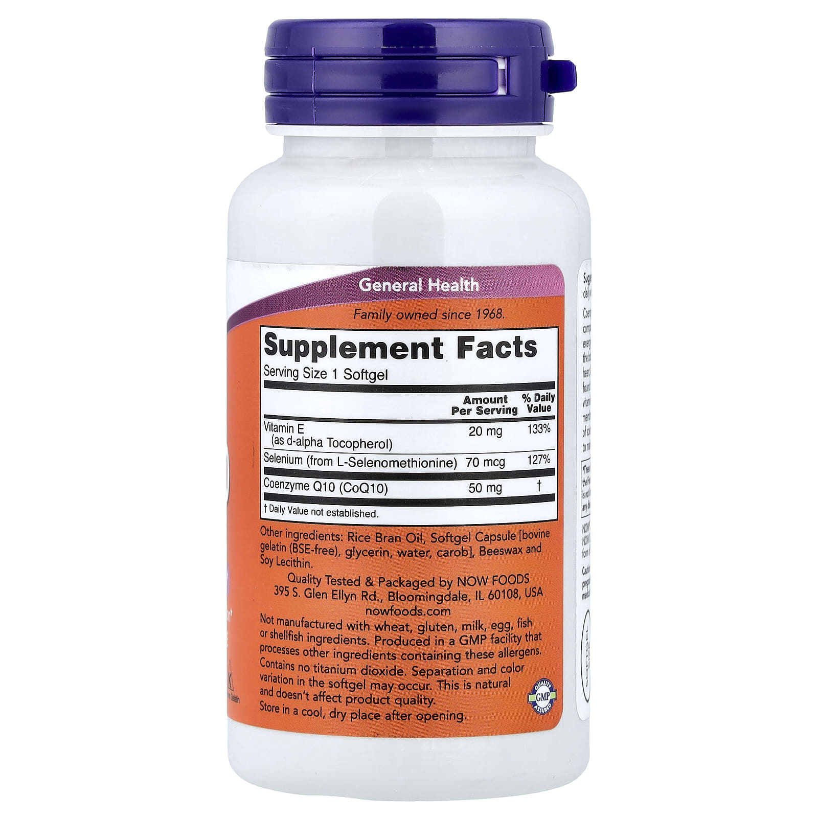 Now Foods - CoQ10 med Selen & Vitamin E