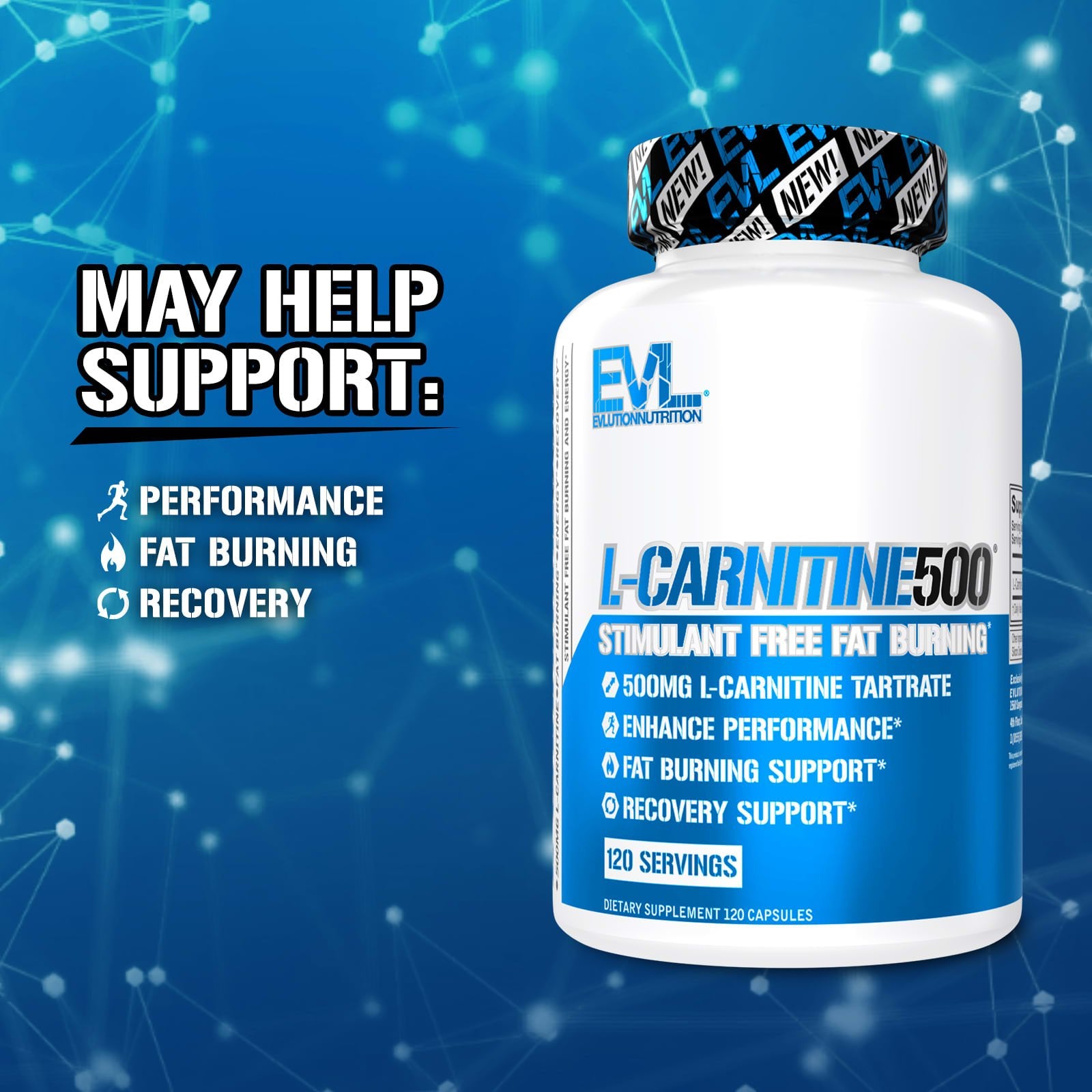 EVLution Nutrition - L-Carnitine 500 - 120 Caps