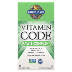 Garden of Life Vitamin Code Raw B-Complex baksida