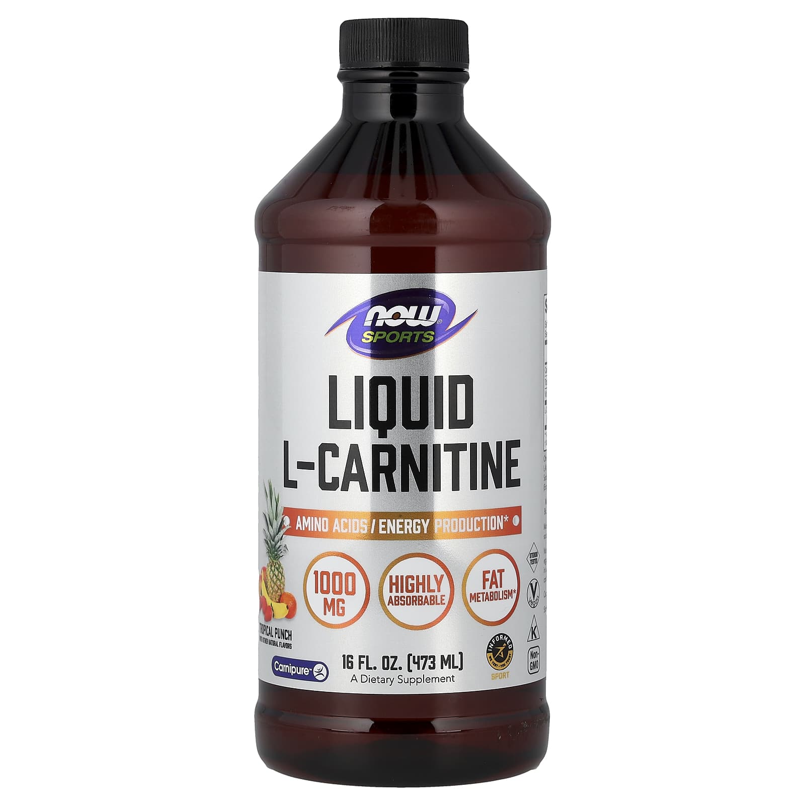 L-Karnitin Liquid 1000mg baksida näringsfakta