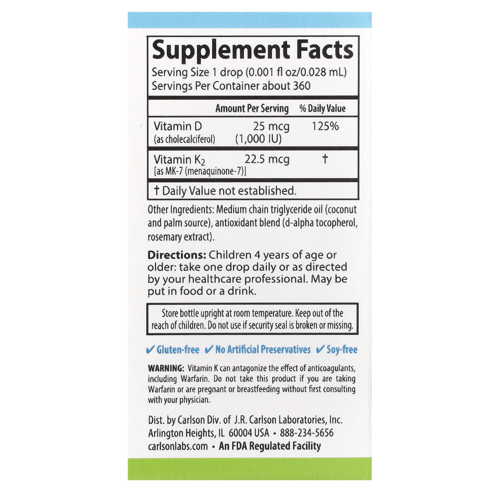 Kids Super Daily D3 + K2 ingredienser och dosering