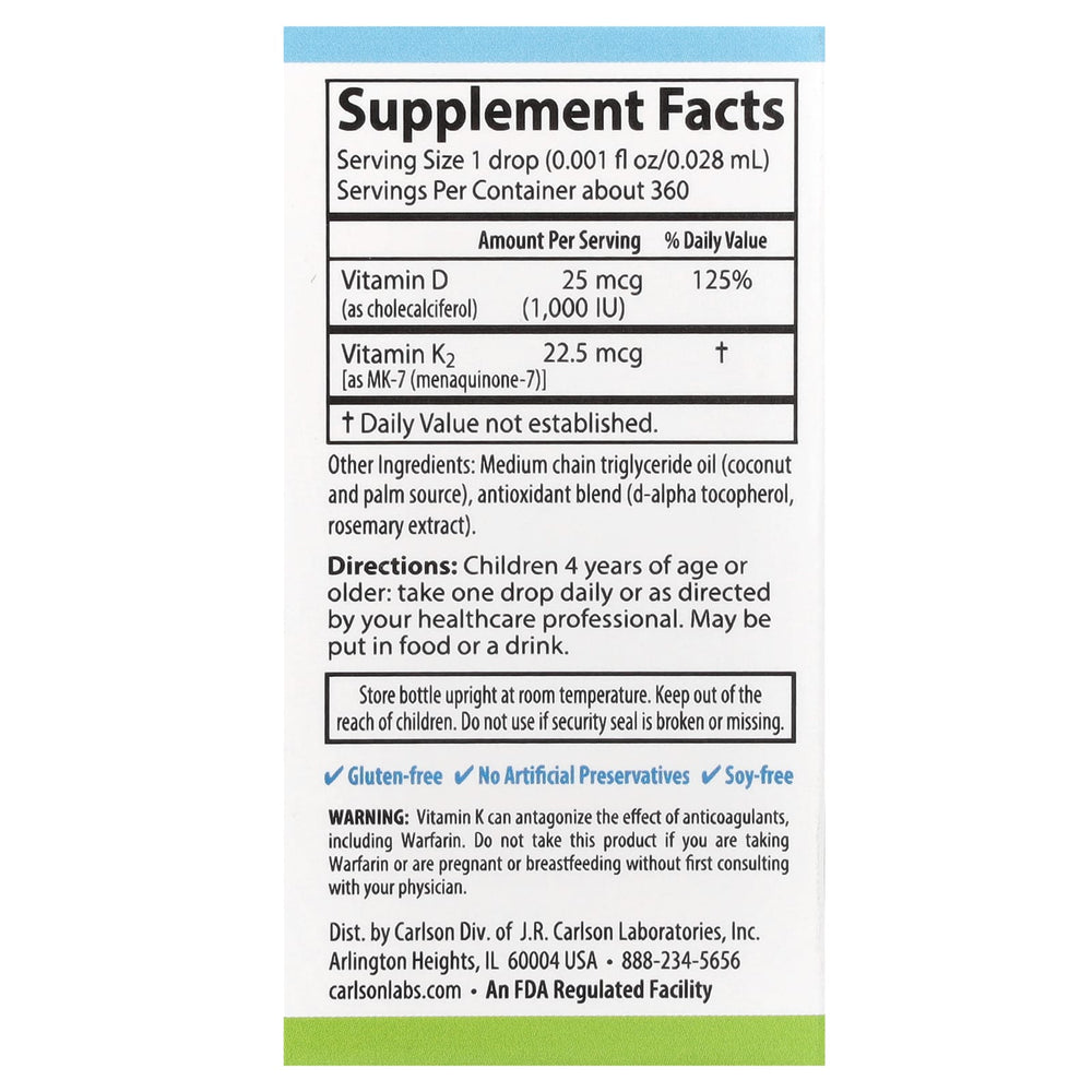 Kids Super Daily D3 + K2 ingredienser och dosering