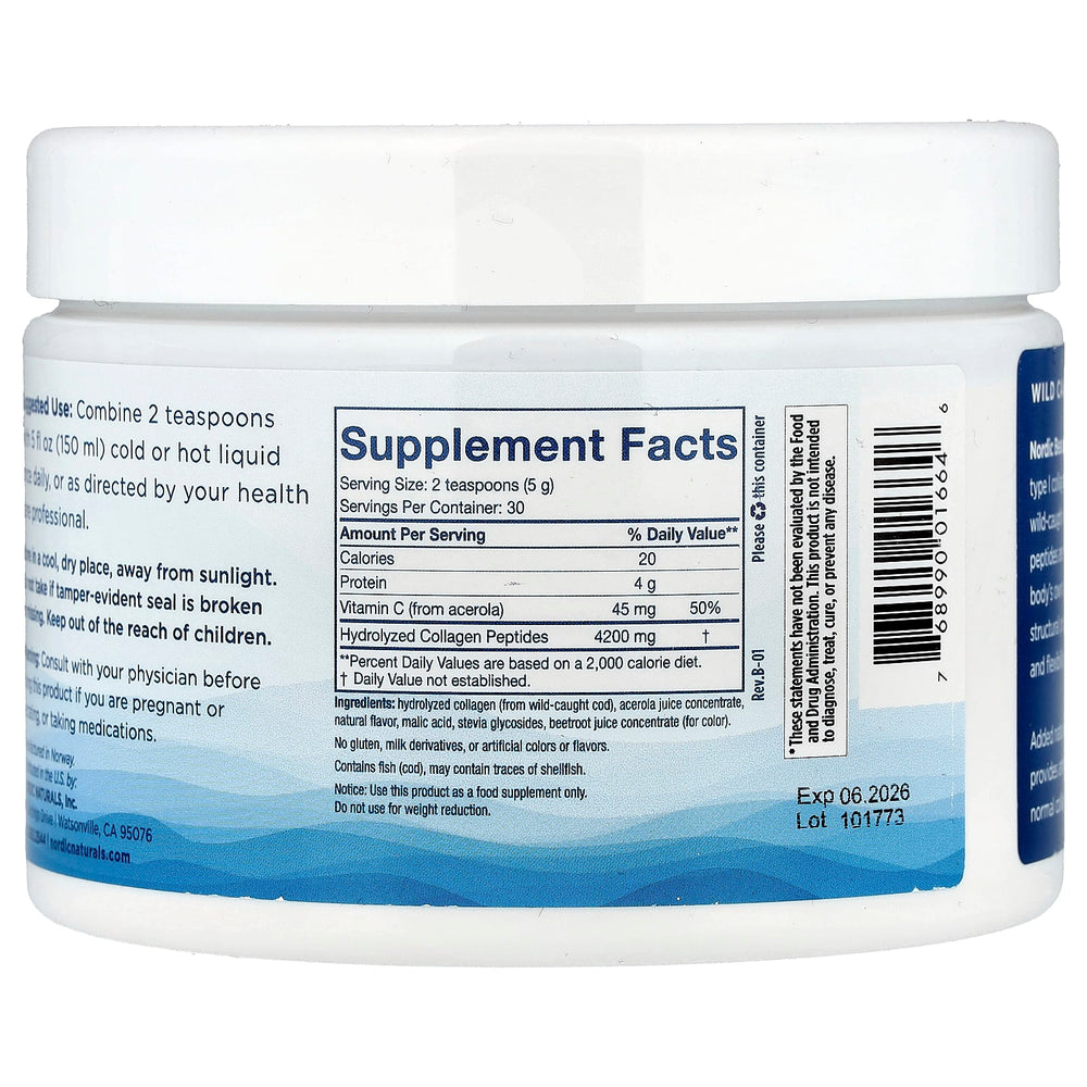 Marine Collagen – Jordgubb ingredienser etikett