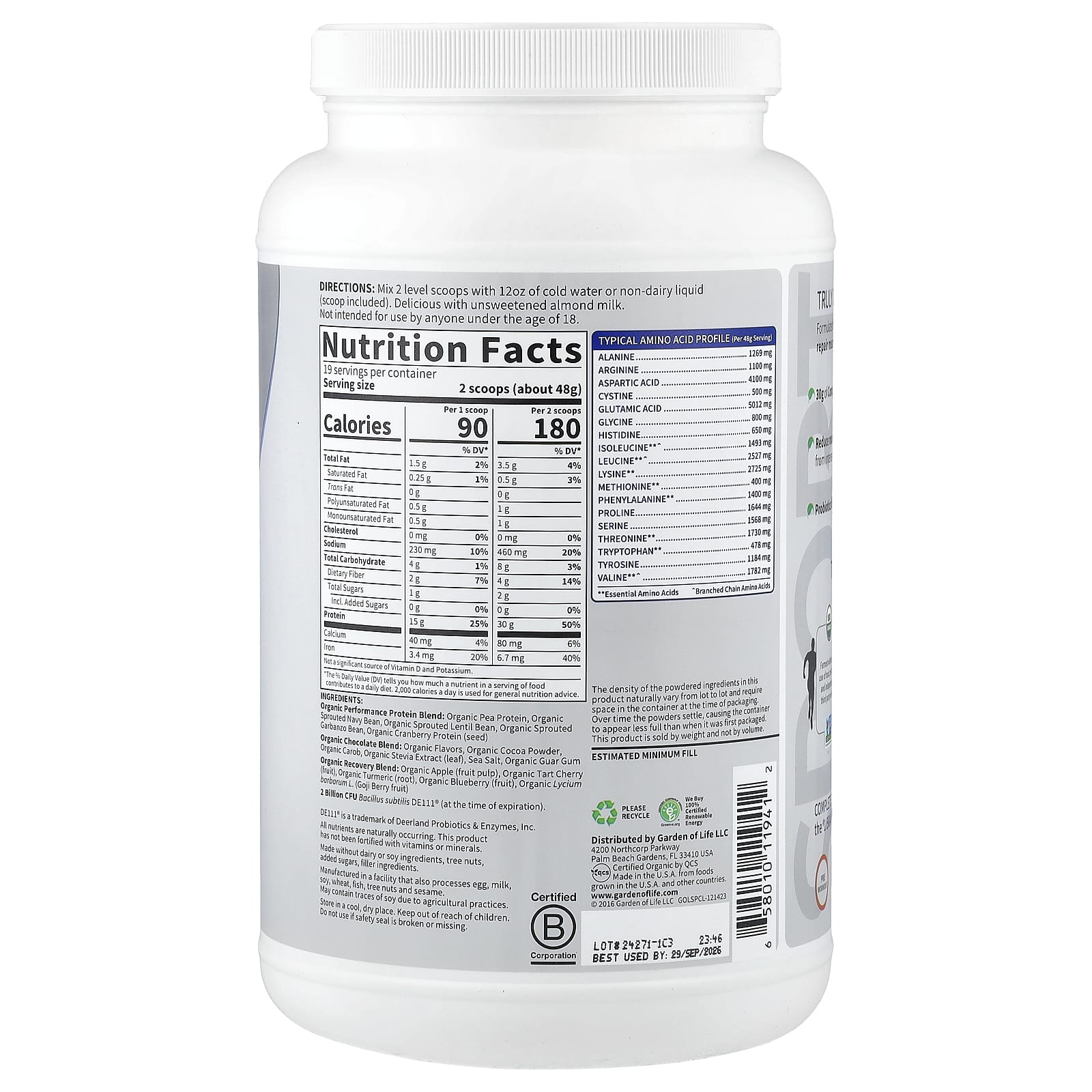 Garden Of Life - Sport Plant-Based Protein, Vanilla - 806g