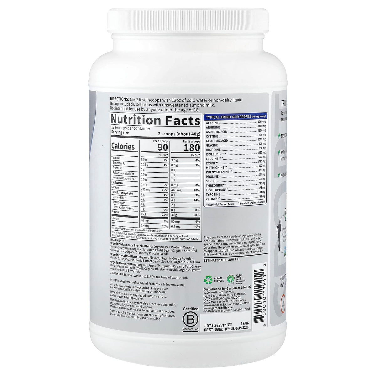 Garden Of Life - Sport Plant-Based Protein, Vanilla - 806g