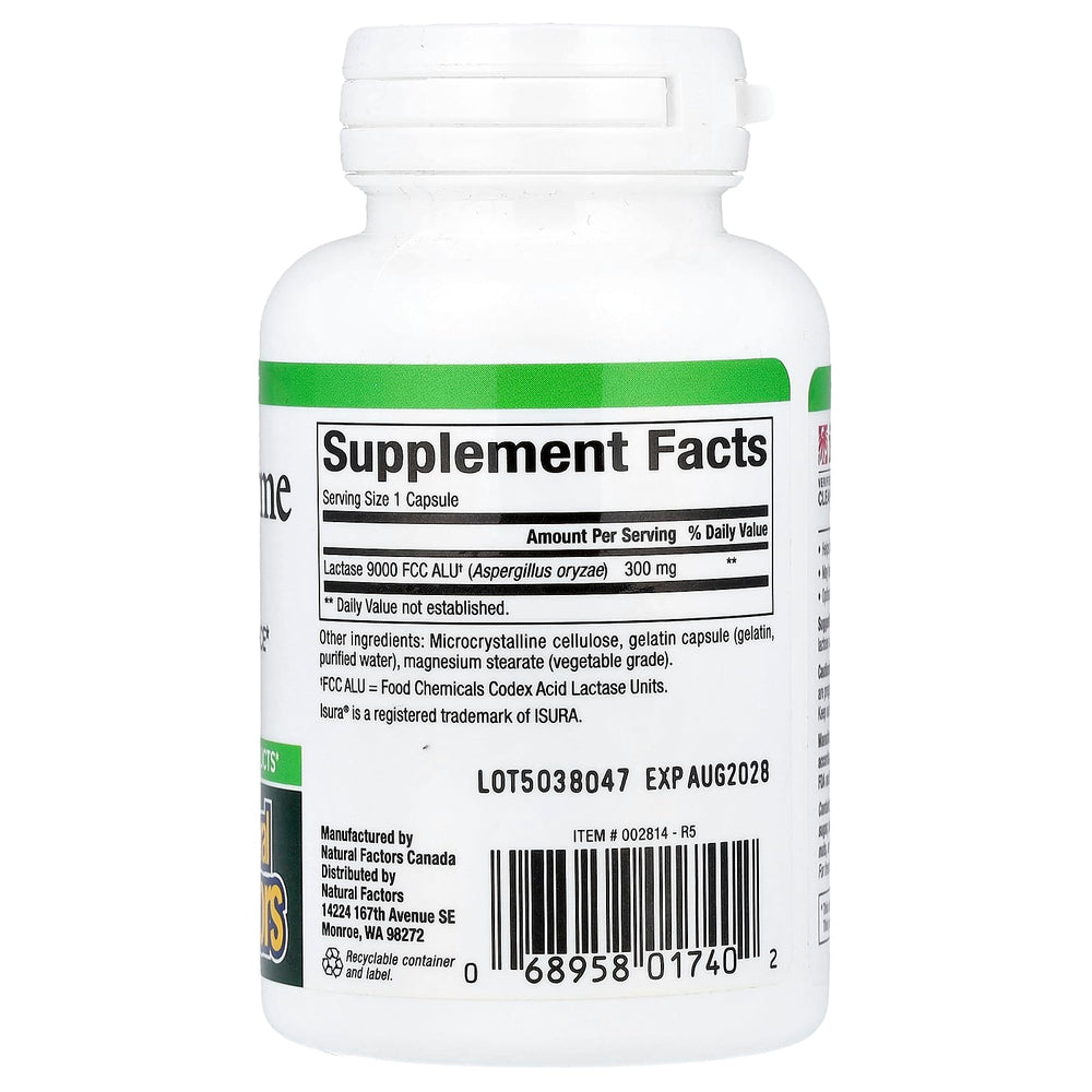 Lactase Enzyme – 9 000 FCC ALU ingredienslista