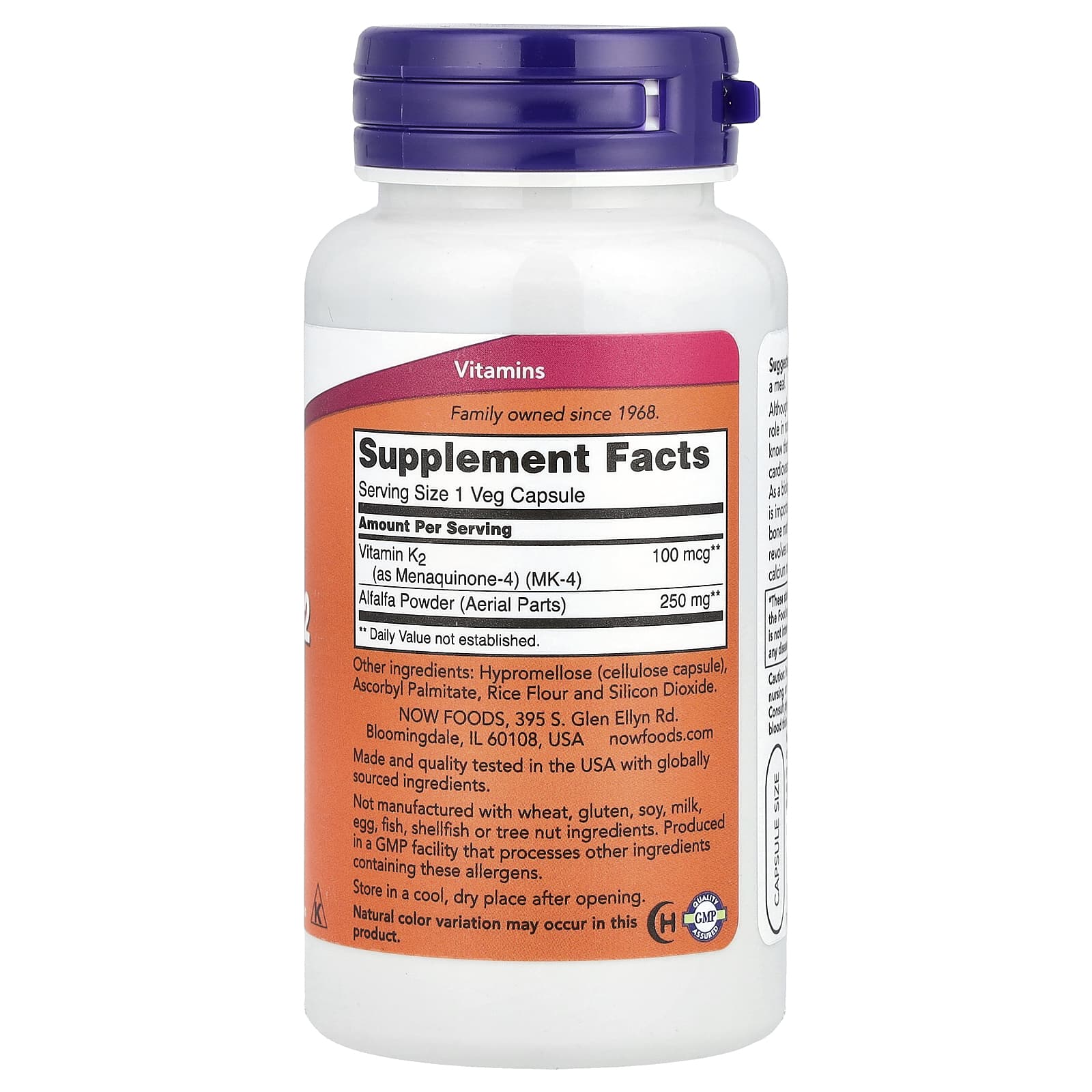 Vitamin K2 – Menakinon-4 ingredienser etikett