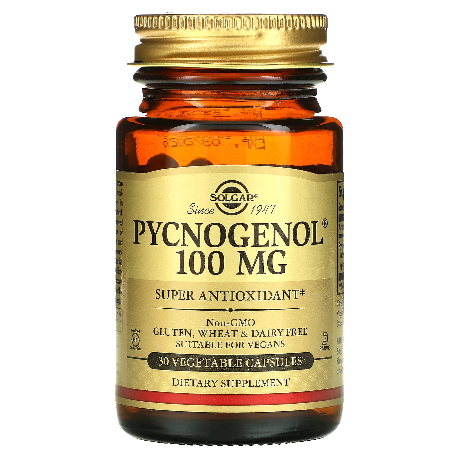 Pycnogenol 100 mg baksida näringsfakta