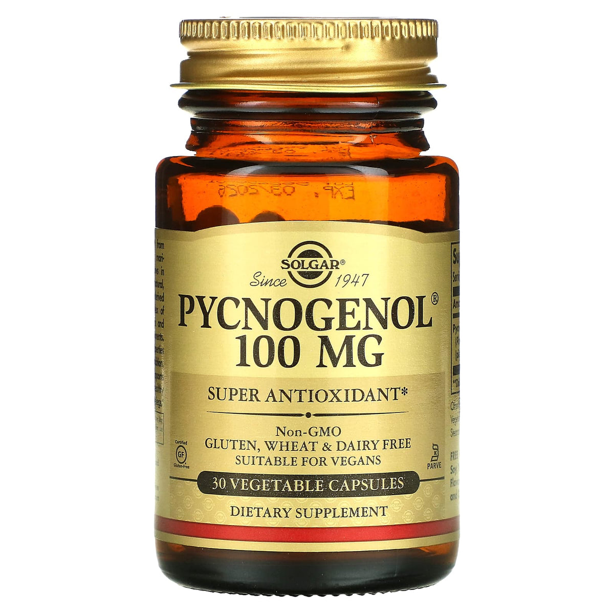 Pycnogenol 100 mg baksida näringsfakta