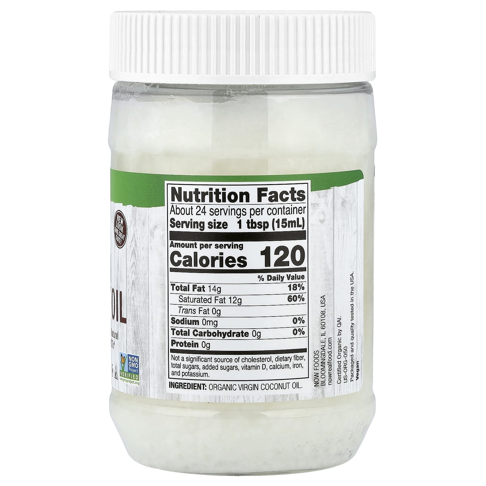 Organic Virgin Coconut Oil ingredienser etikett
