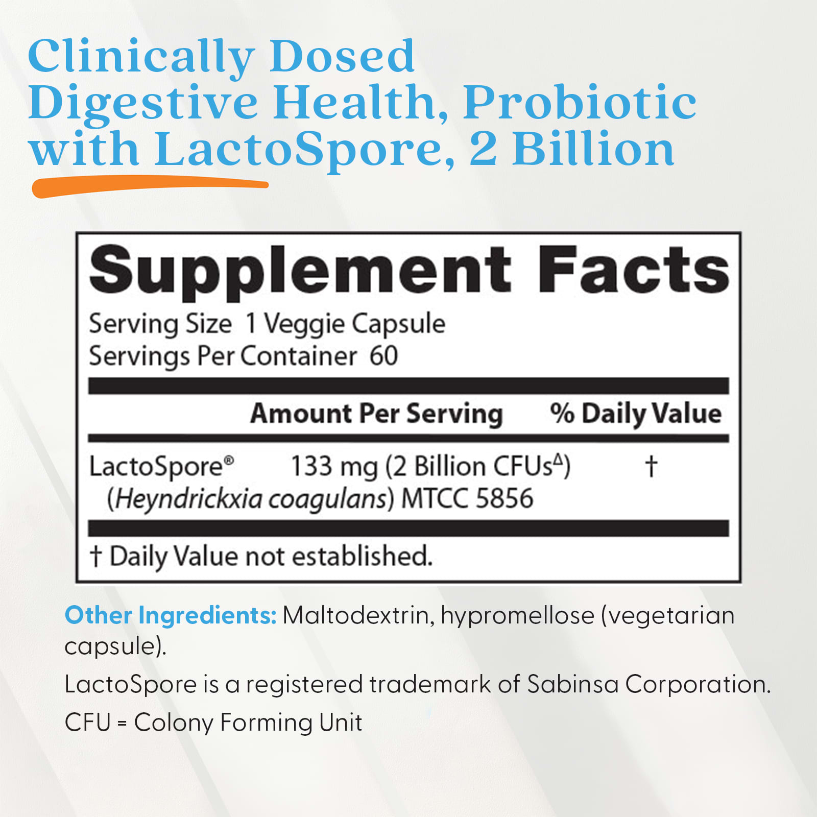 Doctor's Best Digestive Health Probiotic etikett detalj