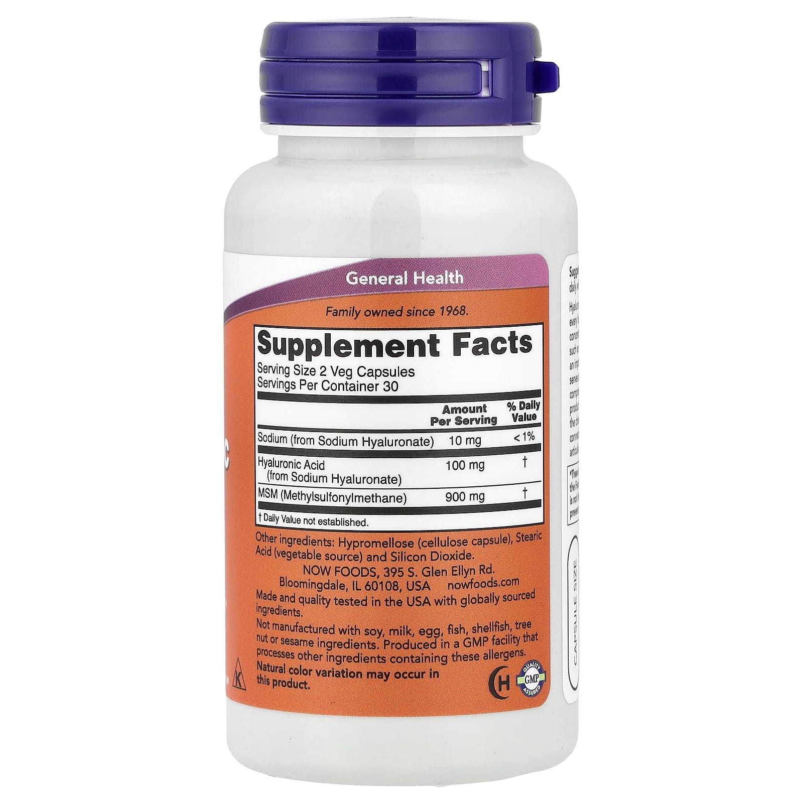 NOW Foods - Hyaluronihappo MSM:llä