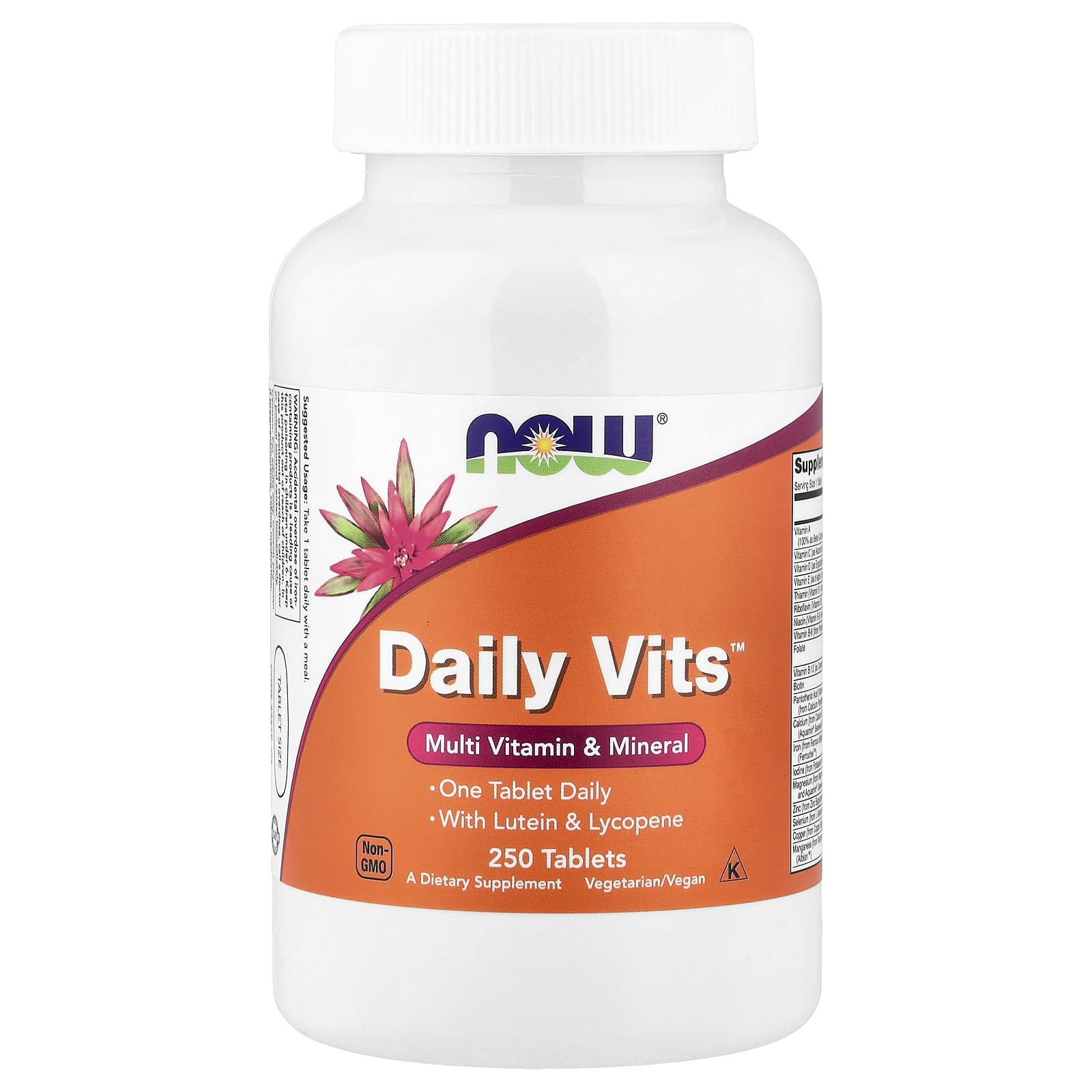 Now Foods Dagliga Vitaminer baksida