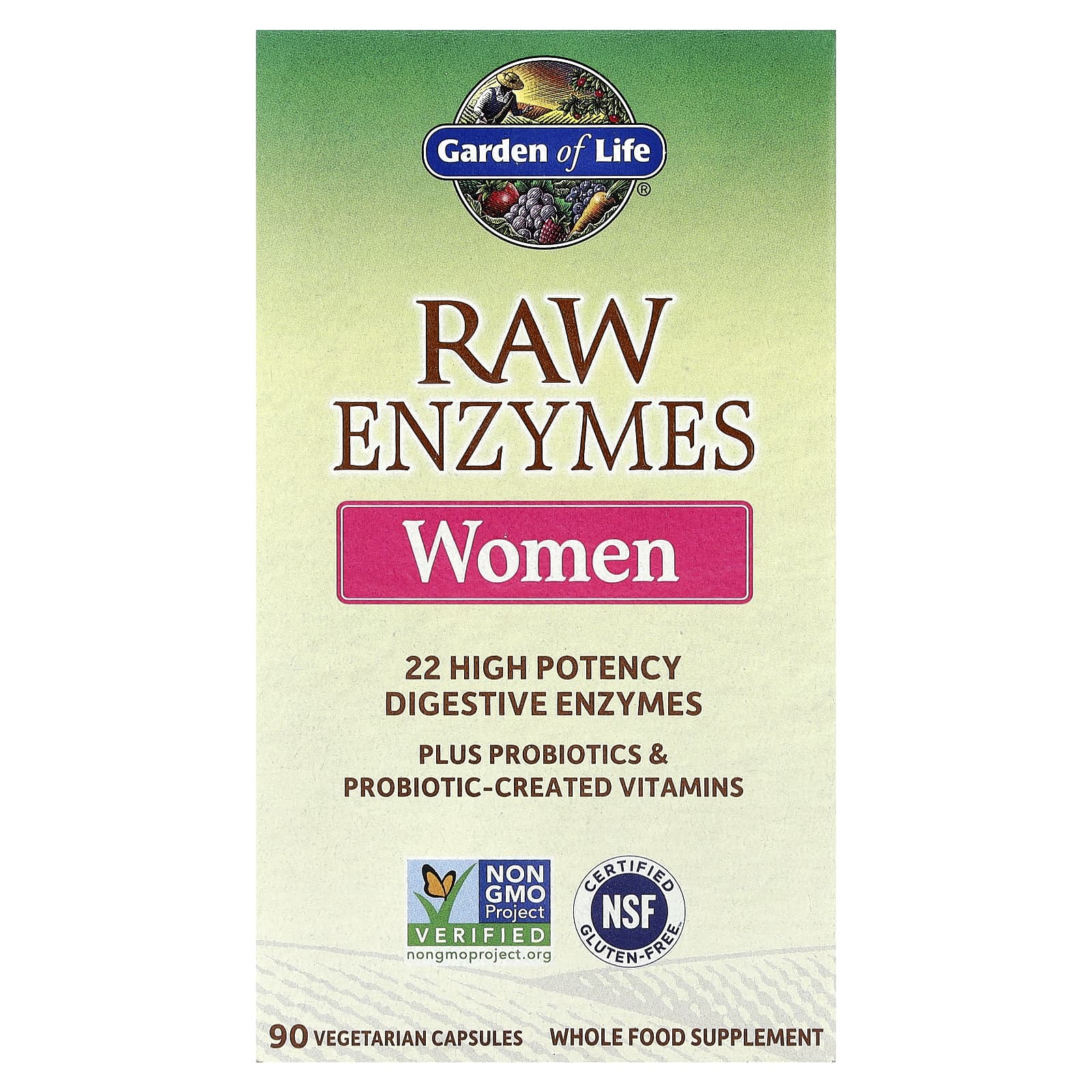 RAW Enzymes Women baksida näringsfakta