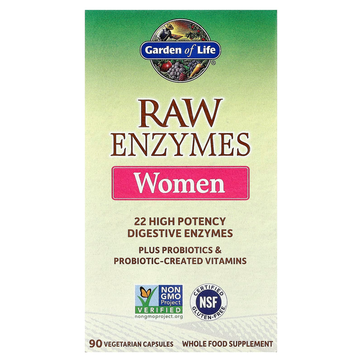 RAW Enzymes Women baksida näringsfakta