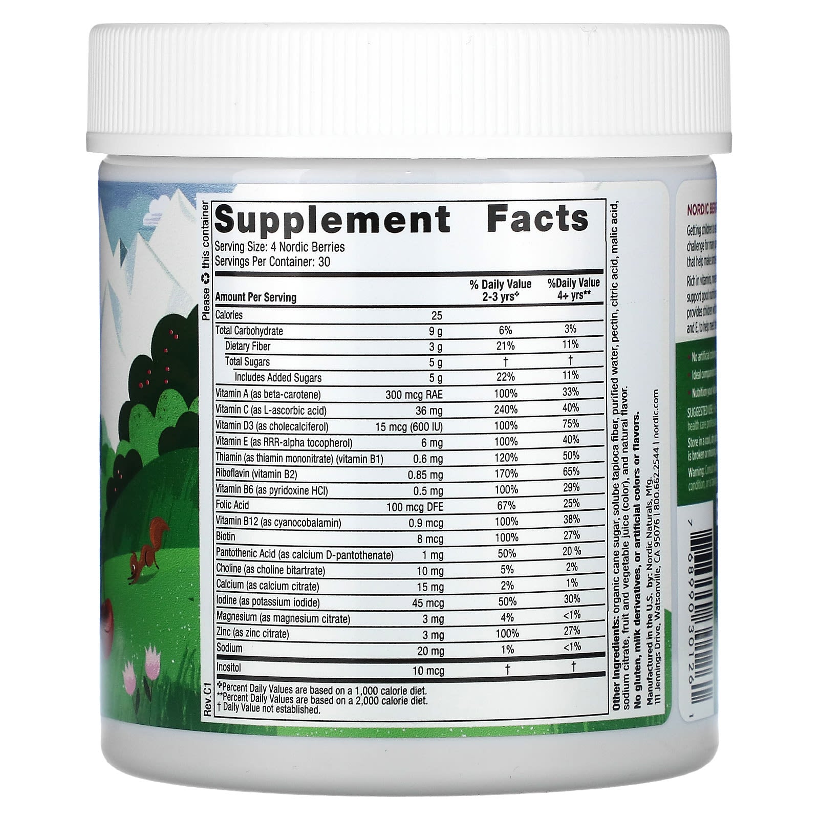 Nordic Berries Multivitamin Gummy ingredienser