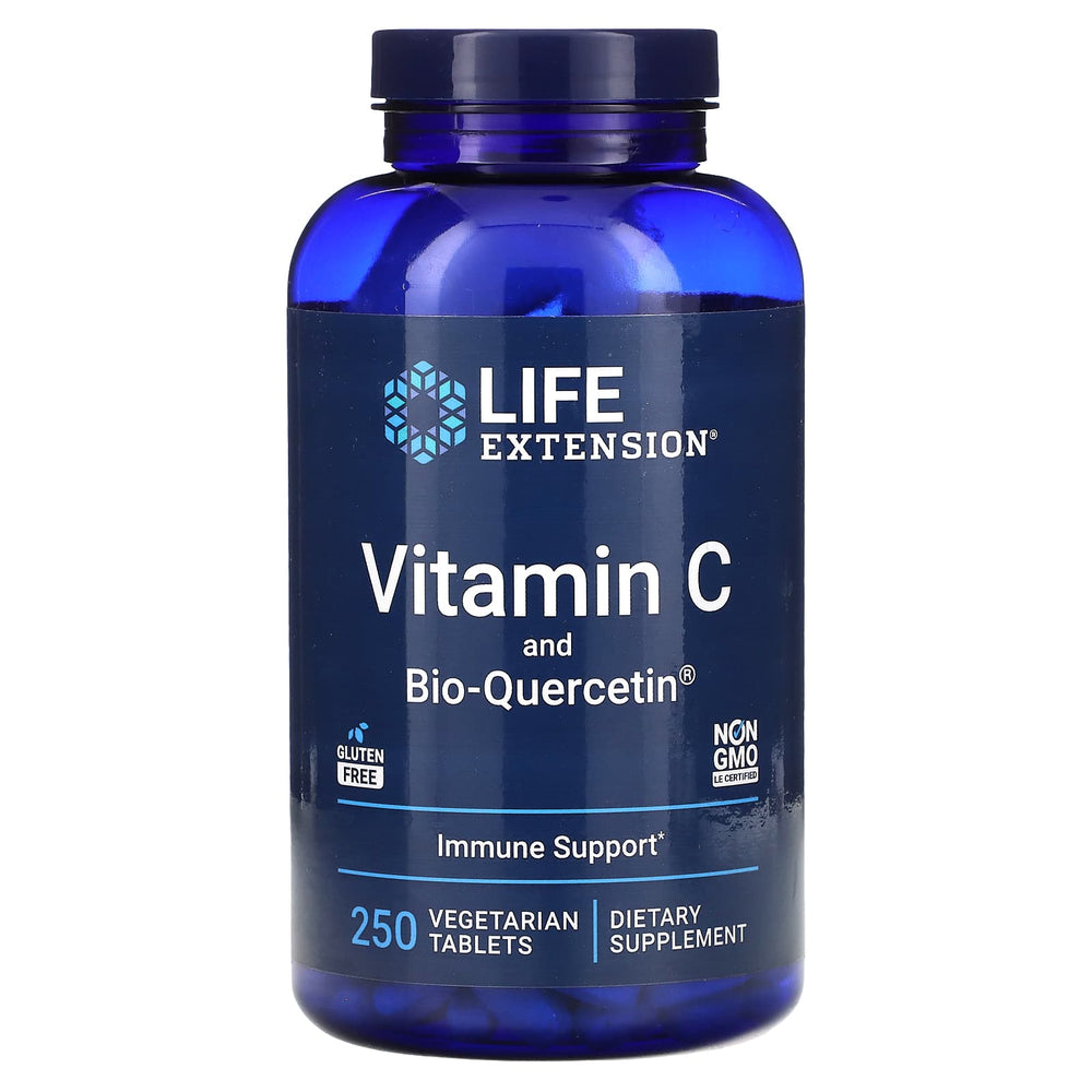 Vitamin C & Bio-Quercetin näringsfakta-etikett