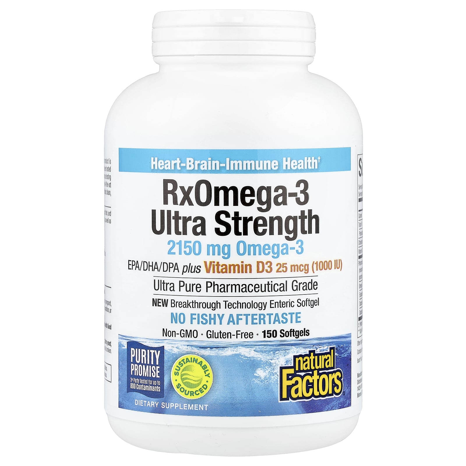 Omega-3 med Vitamin D3 ingredienser-etikett