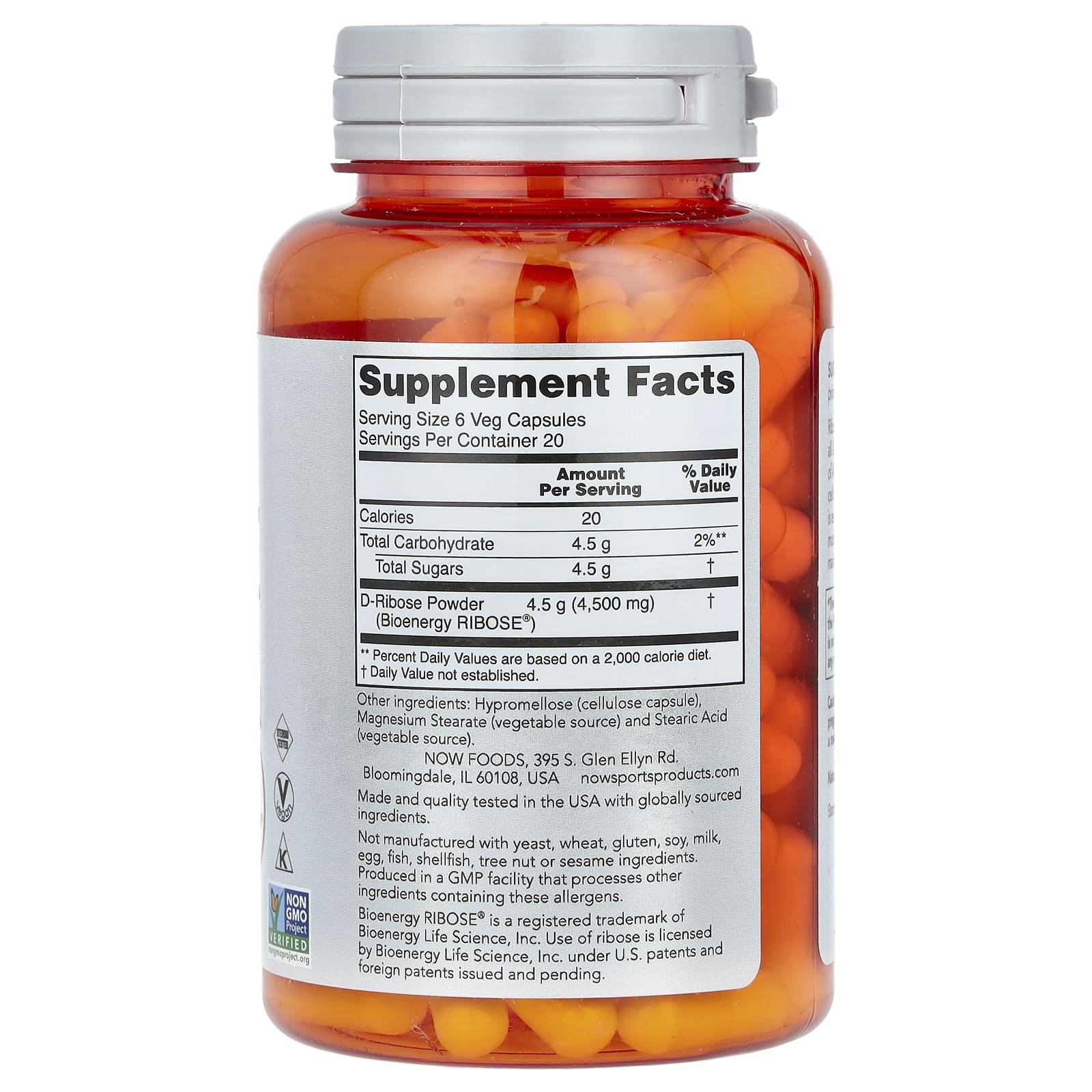 NOW Foods - D-Ribose - Energi Støtte