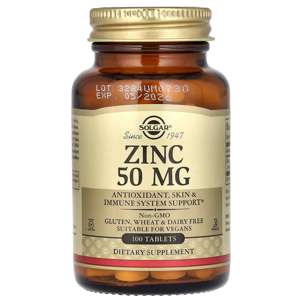 Solgar Zink 50 mg tablett - baksida