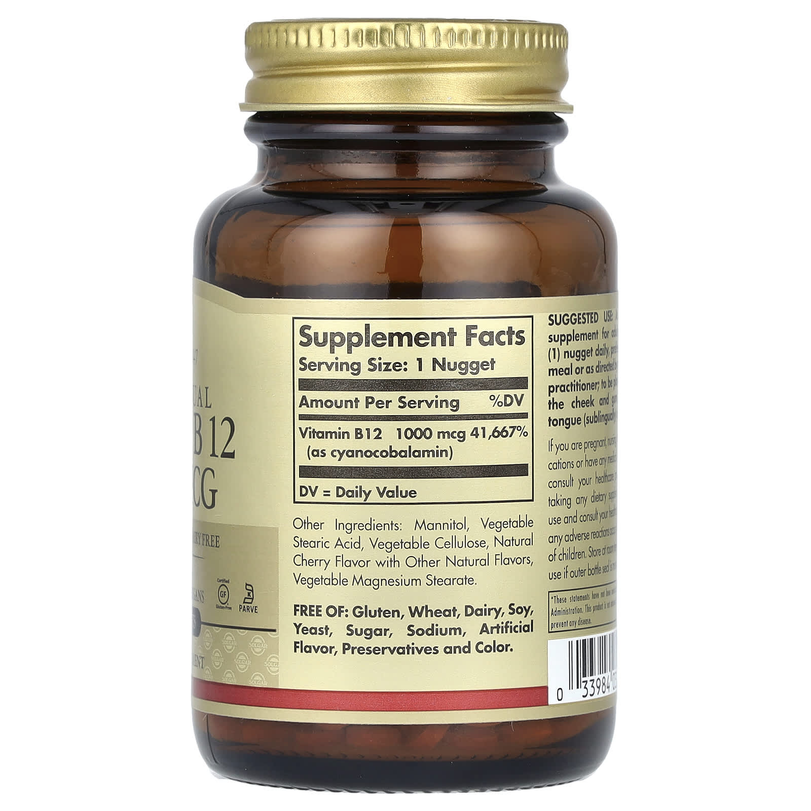 Solgar - Sublingual Vitamin B12 - 1000mcg, 250 Tabs