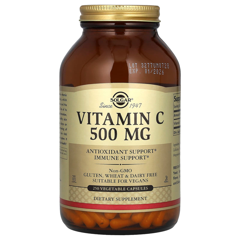 Vitamin C 500mg baksida med näringsfakta