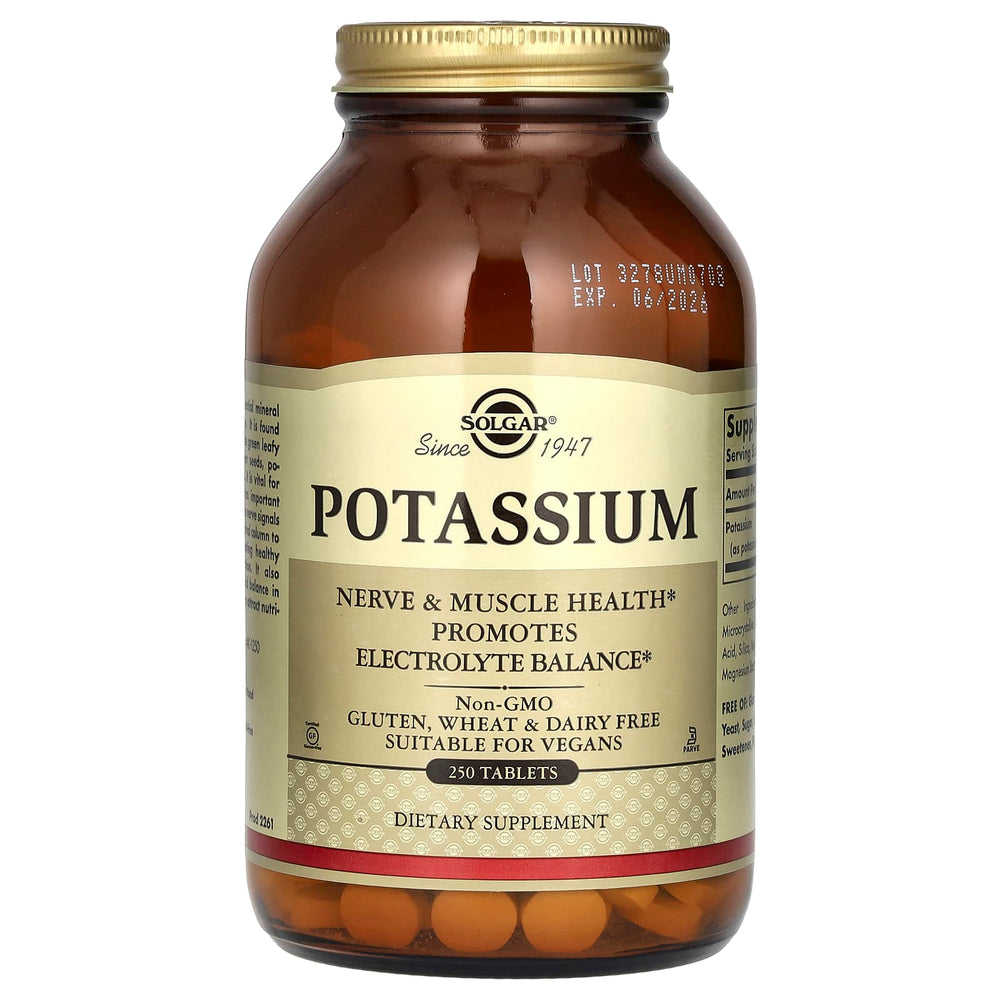 Solgar Potassium flaska från sidan