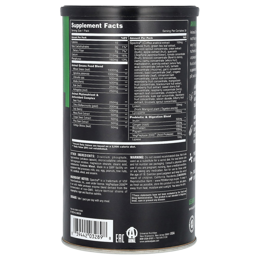 Animal Greens – 30 Pack Kapslar näringsfakta