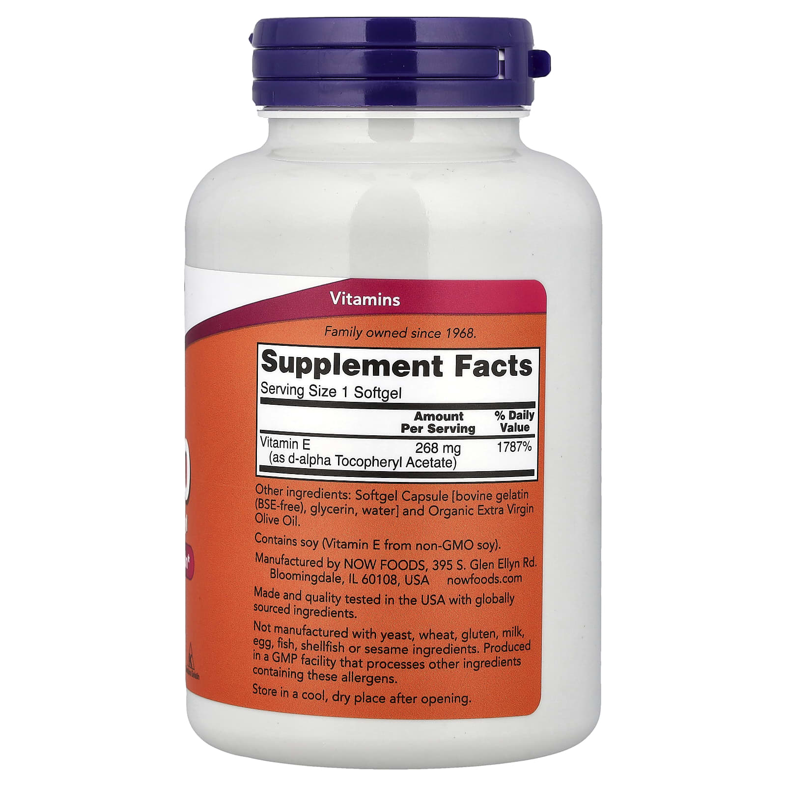 Vitamin E-400 Naturlig ingredienser