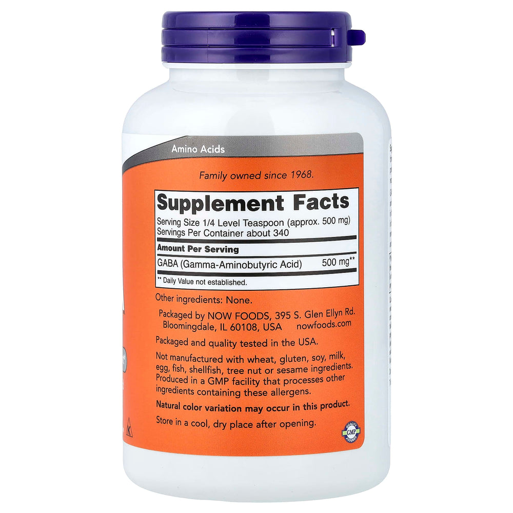 GABA Pure Powder – 500 mg per portion näringsfakta