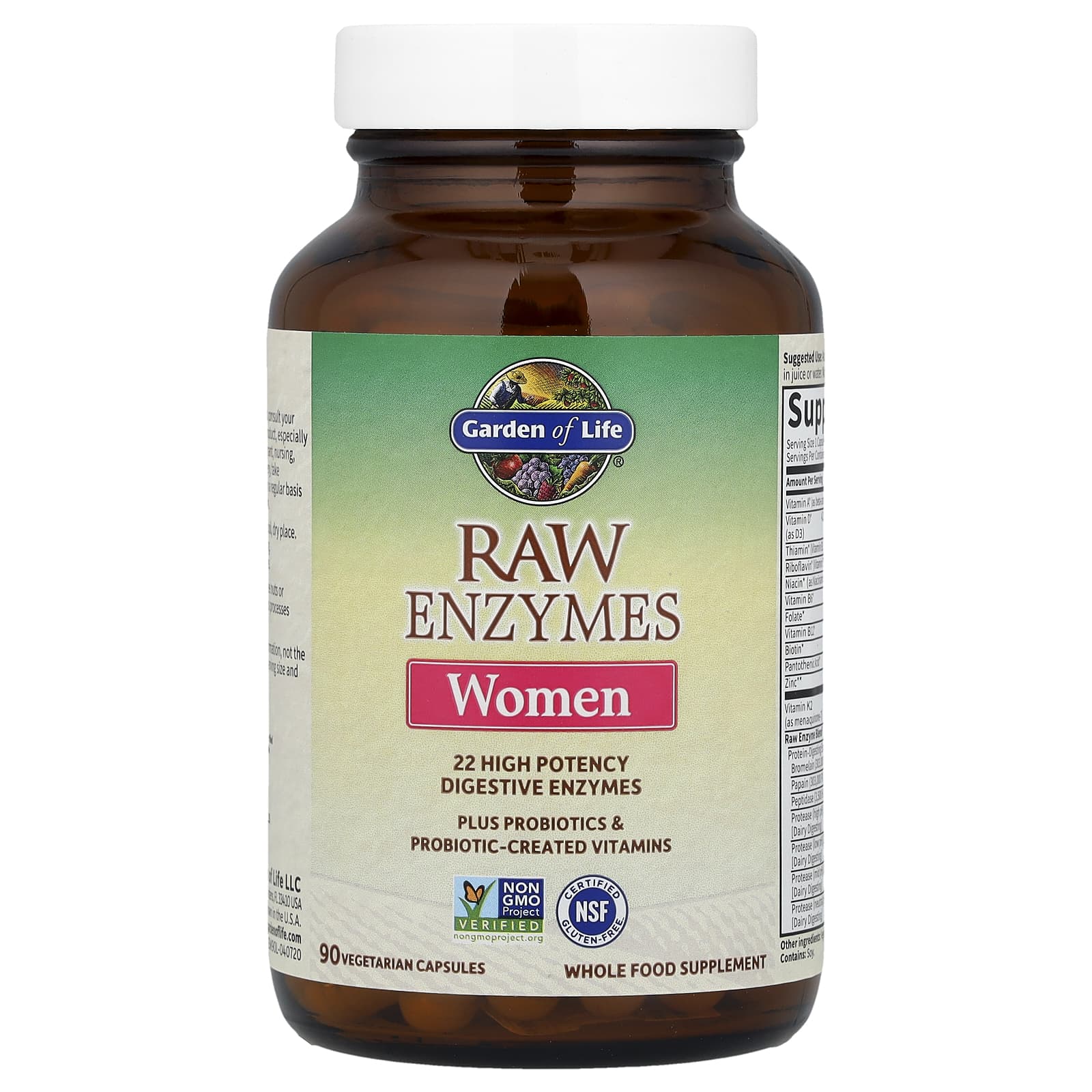 RAW Enzymes Women produktdetalj dosering