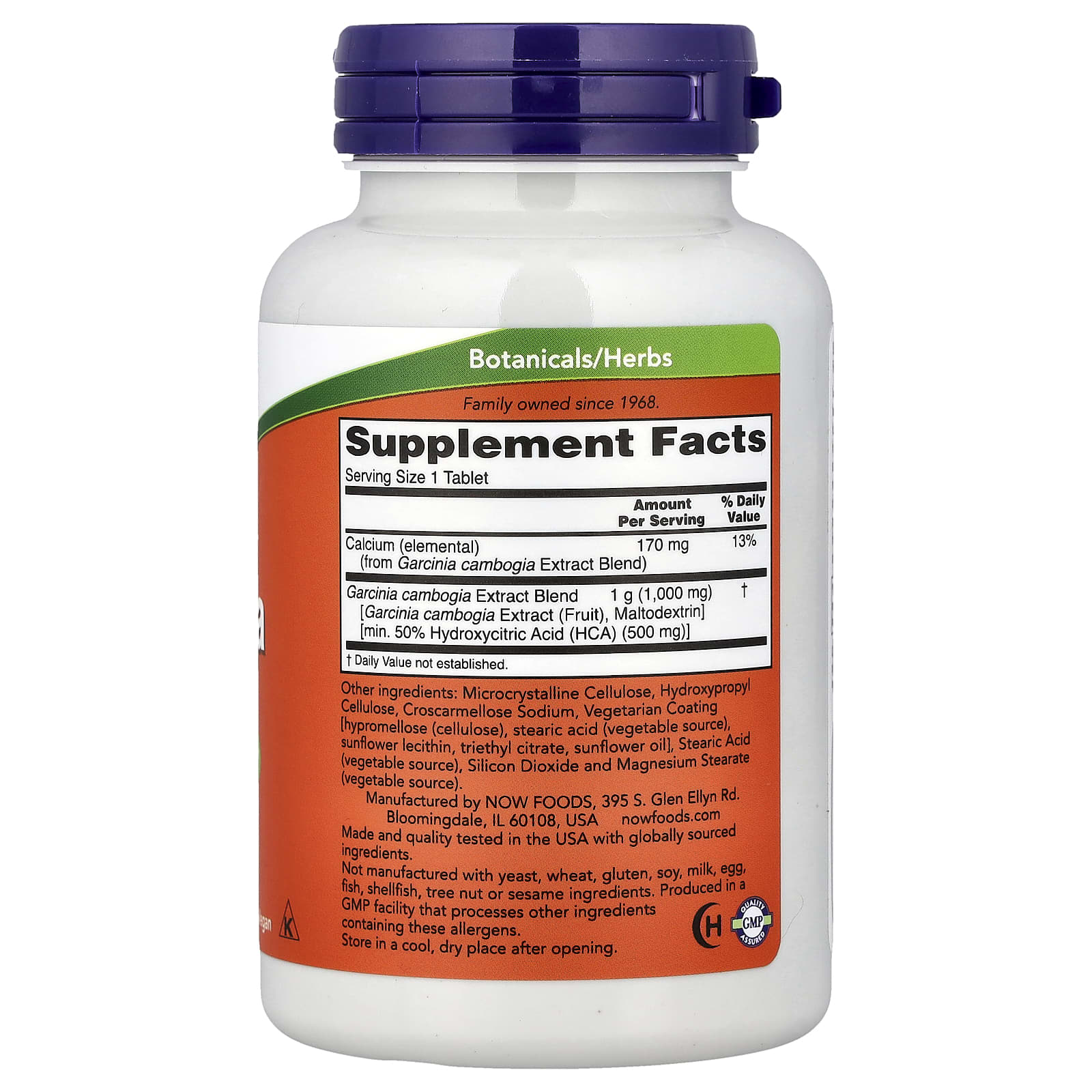Garcinia Extract ingredienser etikett