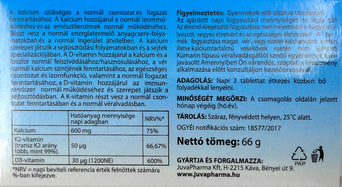 Jutavit - Calcium Forte - 60 Tabs