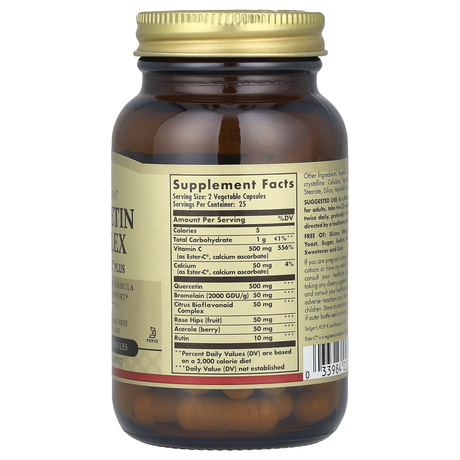 Solgar Quercetin Complex kapslar närbild