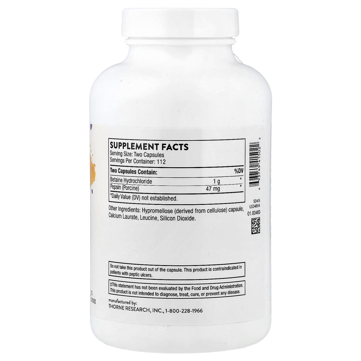 Betaine HCL & Pepsin 300 kapslar framsida