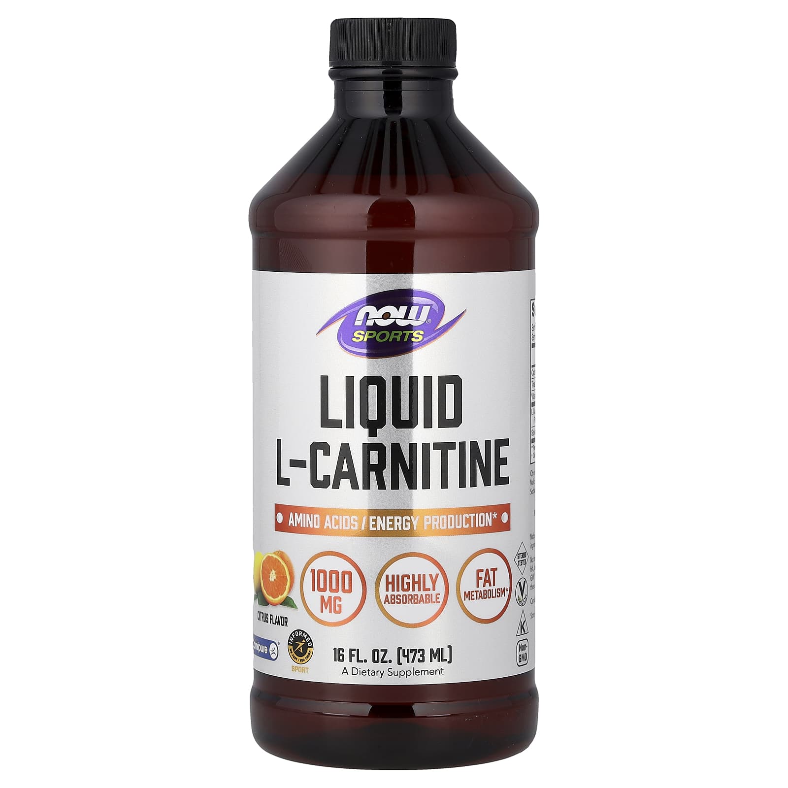 L-Karnitin Liquid Citrus baksida näringsfakta