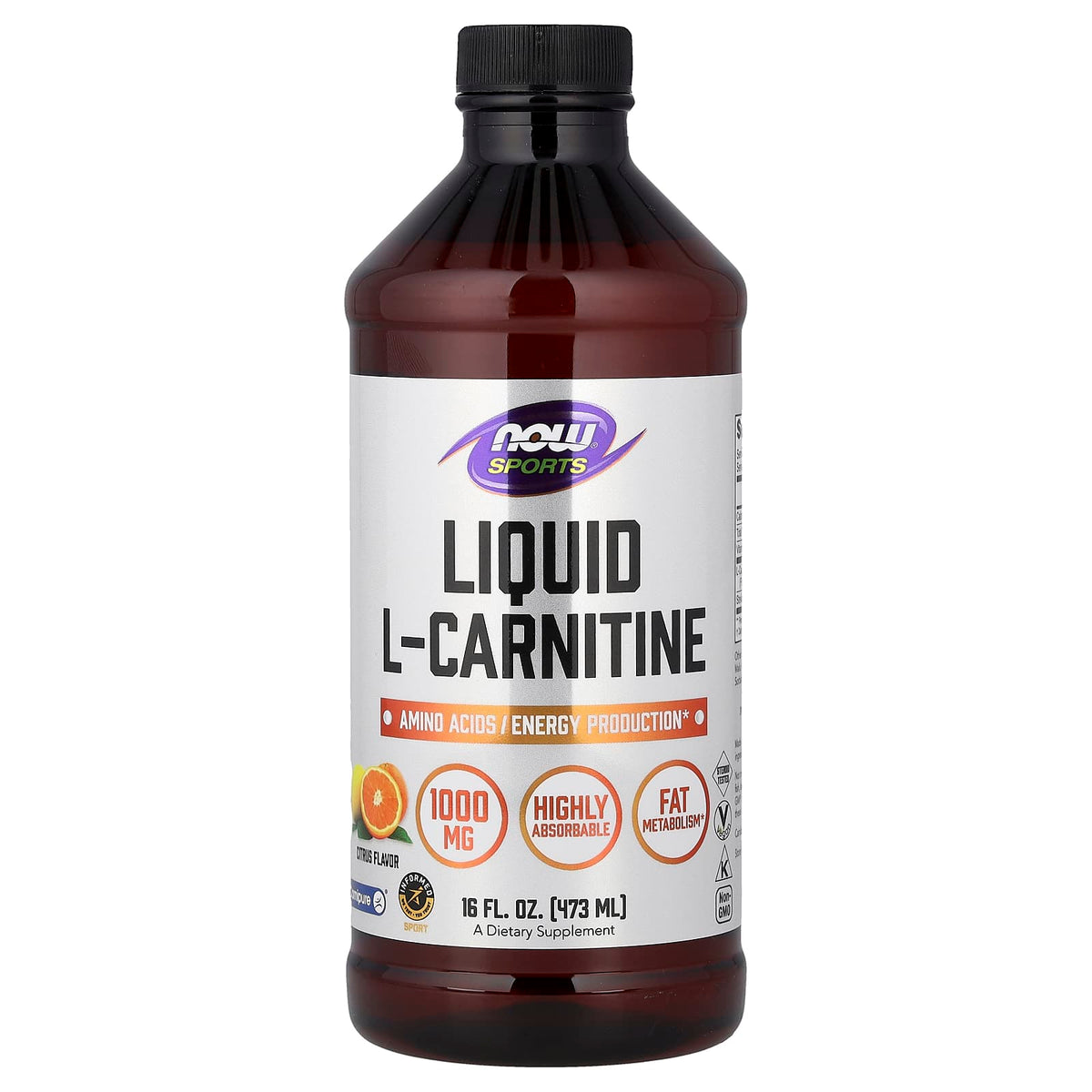 L-Karnitin Liquid Citrus baksida näringsfakta